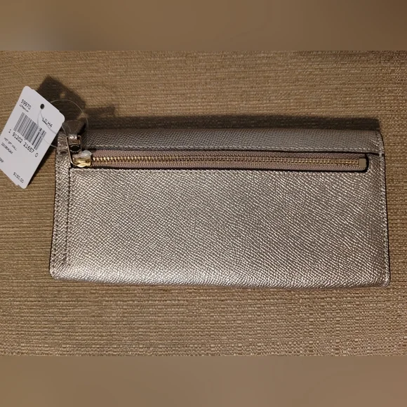 Coach Metallic Platinum Clutch Wallet - Picture 3 of 4